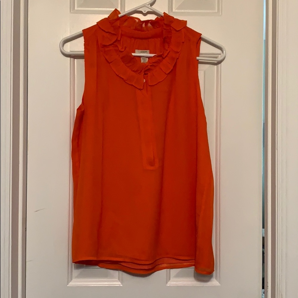 J.Crew Ruffle Neck Button Down Tank
